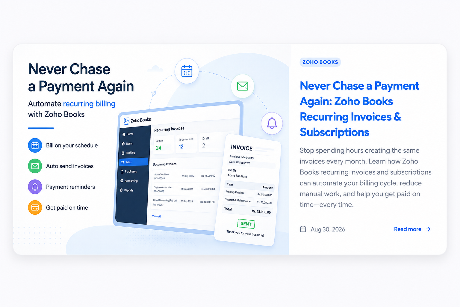 Never Chase a Payment Again: Zoho Books Recurring Invoices & Subscriptions